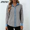 JPNTKY Women's Fashion Casual Long Sleeve POLO Neck Blouses & Shirts