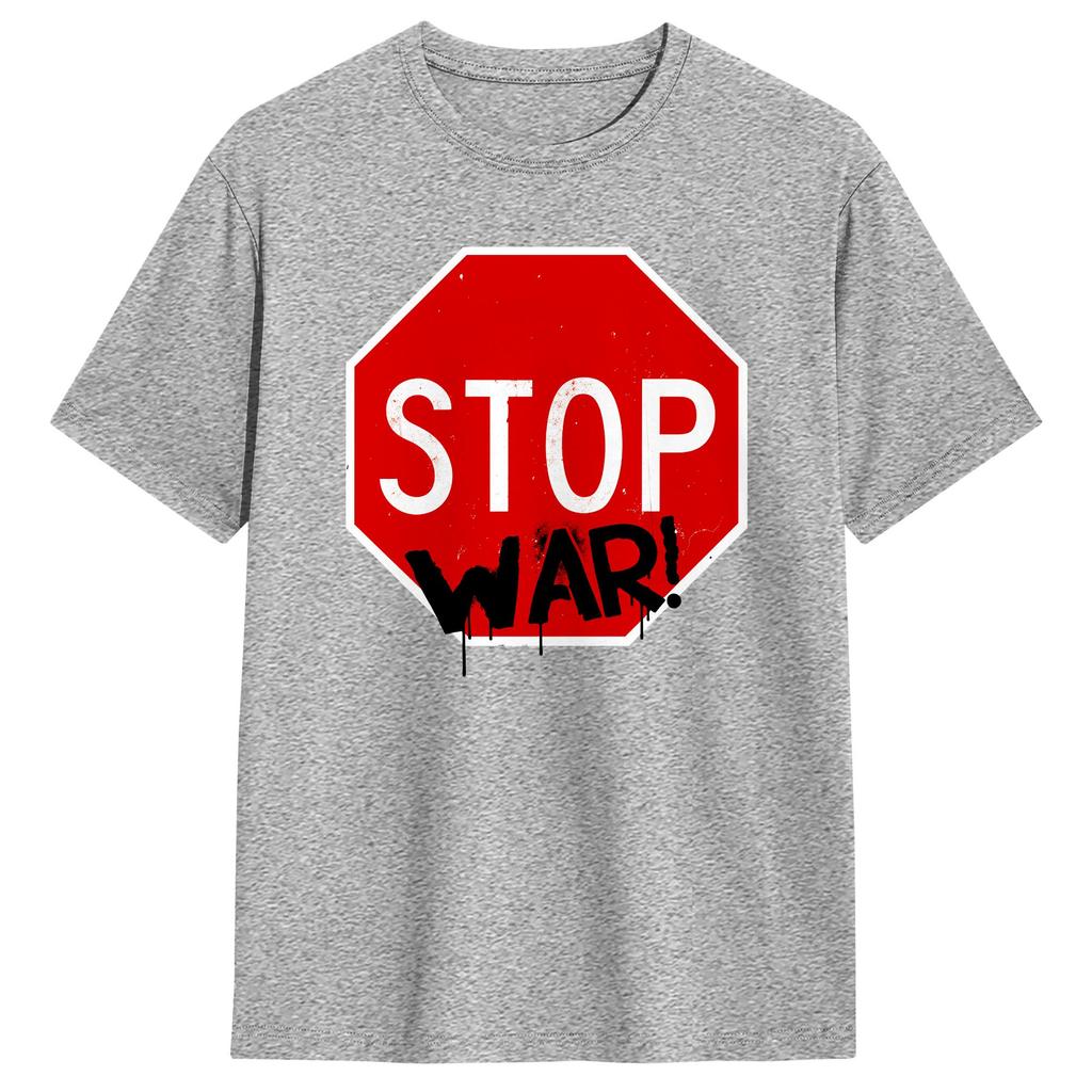 Unisex T Shirt Stop Wars TShirts Trendy Cool Summer Tee Shirt Y2K Funny 100 Cotton Tops Gift Idea