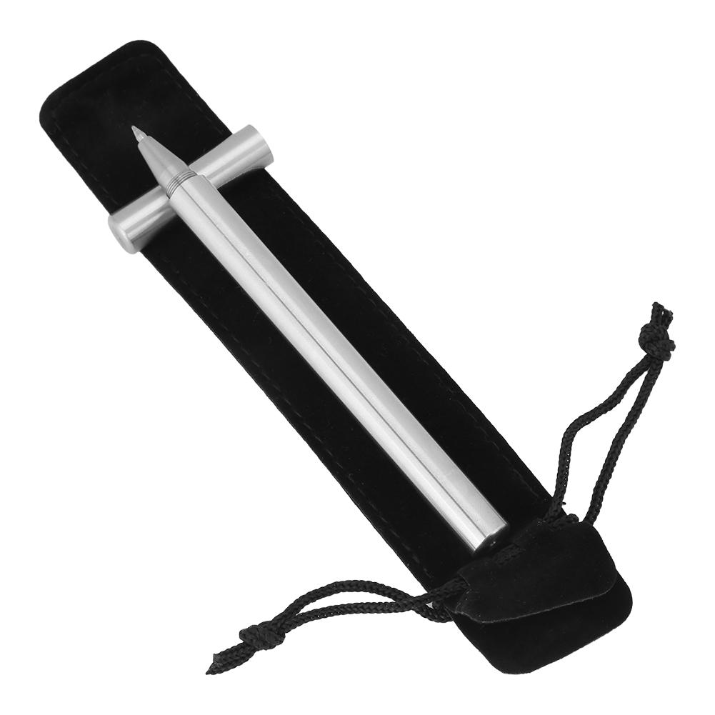 Protable Handmade Stainless Steel Pocket Roller Ball Pen Black Ink Gifts