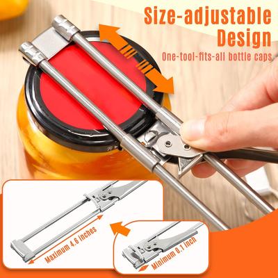 1pc New Non-slip Stainless Steel Can Opener Adjustable Bottle Opener Adjustable Multifunctional Stainless Steel Can Opener