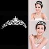 1pc Wedding Crown Sparkling Rhinestone Crystal Tiara for Bridal Party Luxury Silver Diamante Headband Hair Accessory Gift