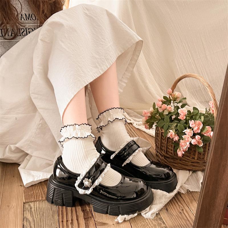 Round head thick-soled muffin silver Mary Jane single shoes women's 2025 summer new models with skirts Round head Velcro small leather shoes