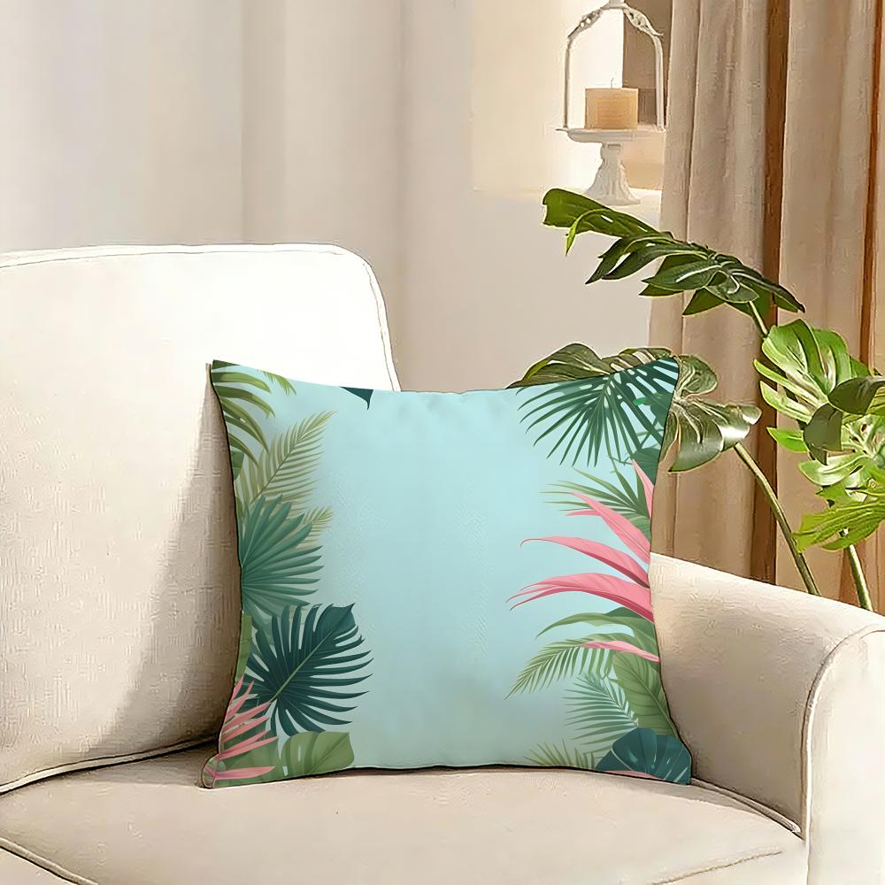 Cool Summer Prints Cushion Cover Reversible Plush Pillow Cover Soft Fluffy Home Decor for Sofa Bedroom
