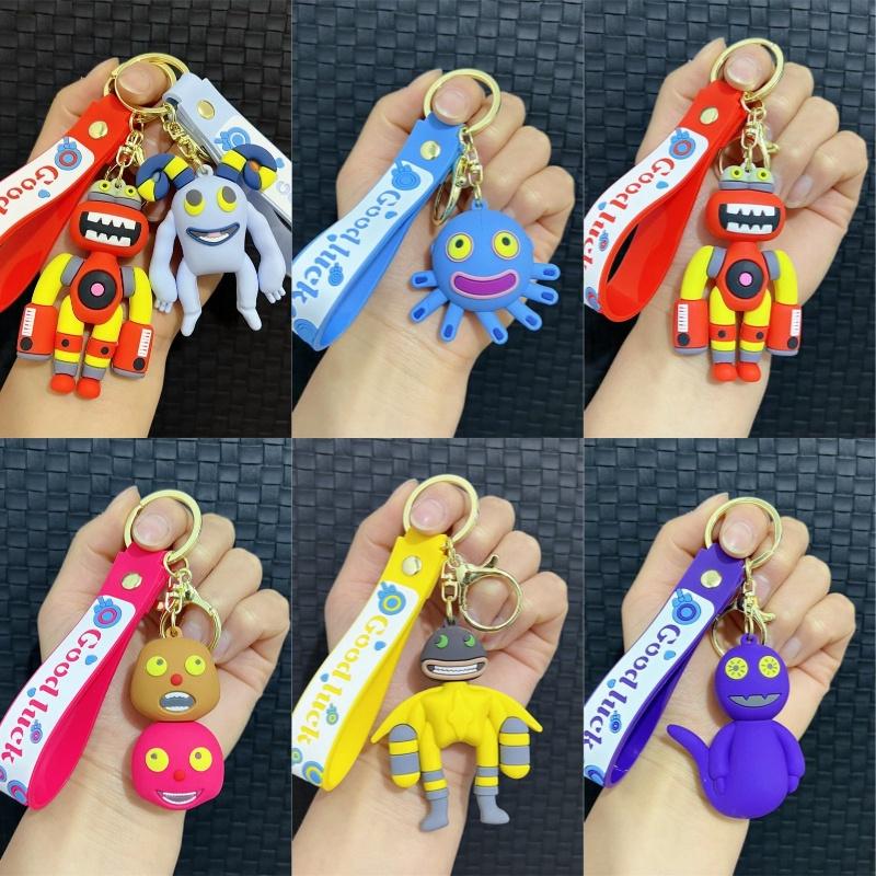 Singing My Monsters Keychain Cartoon Design Pvc Material Bag Accessory Kids Gift