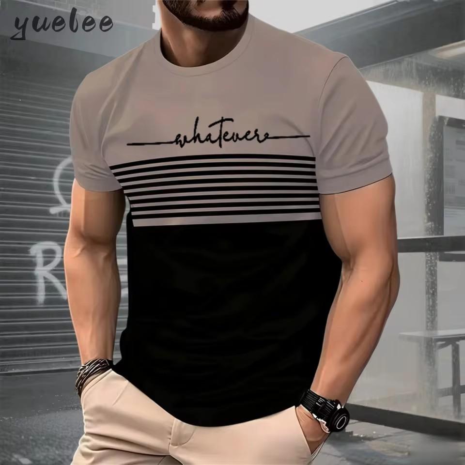 

Men s T-Shirt Summer Fashion Short Sleeve Top Striped Printed Style Asian Size Men s Clothing T-Shirt Simple Men s Clothing 6XL
