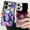 Floral Skull Flower Skeleton Plating Phone Case For Xiaomi Redmi Note 14 15 Pro Plus 13 12 11 11S 11T 10 9S 9 5G Anti-Fall Airab