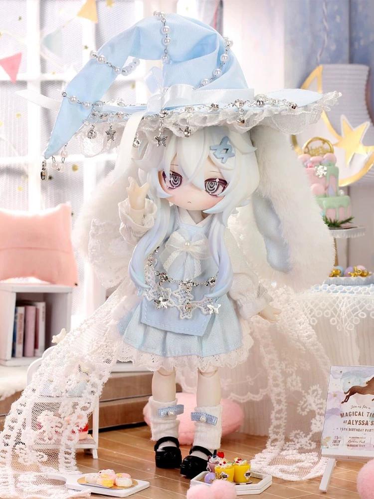 Inedible Doll Jump Lunar Time Bunny Baby Series 1/12 Bjd Blind Box Anime Figure Desktop Decoration Toy Surprise Birthday Gift