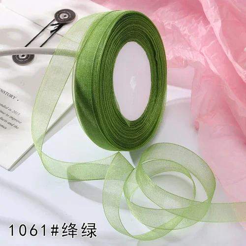 15mm 50yards/roll organza ribbons gift wedding Party Christmas decoration wrapping lace Handmade DIY Fabric White chiffon Ribbon