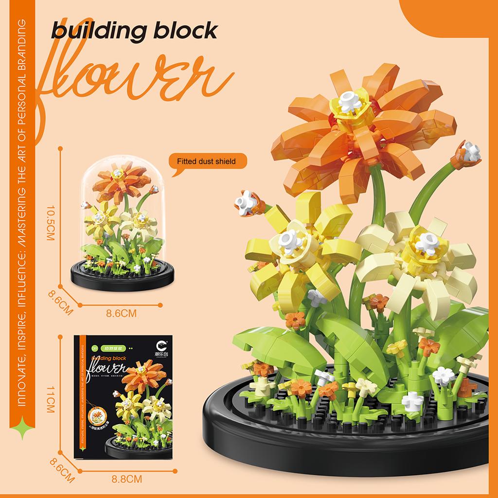 Diy Micro Flower Building Blocks Mini Bricks Particles Eternal Life Flowers Home Decoration Assembling Puzzle Toy Christmas Gift