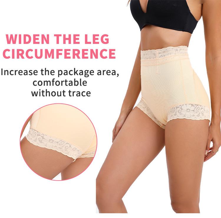 New European & American Tummy Control Anti-Slip Lace Shaping Shorts - Women's Hip Lifting Flat Leg Shorts