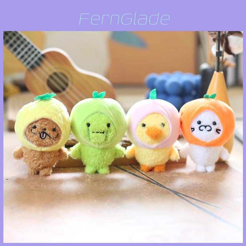 Adorable Fruit Duck Keychain Plush Toy Cute Bag Charm Soft Stuffed Animal