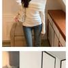 Early Autumn Off-Shoulder Slim-Fit Long-Sleeve T-Shirt for Women