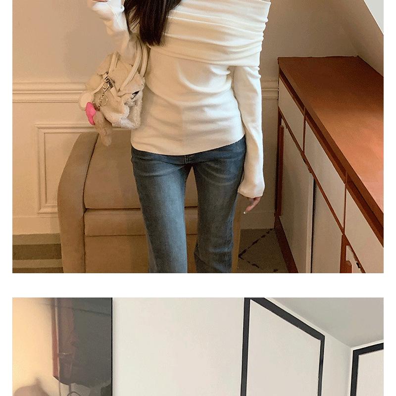 Early Autumn Off-Shoulder Slim-Fit Long-Sleeve T-Shirt for Women