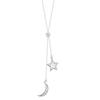S925 Sterling Silver Moon and Stars Tassel Necklace - High-end, Trendy, Electroplated Design
