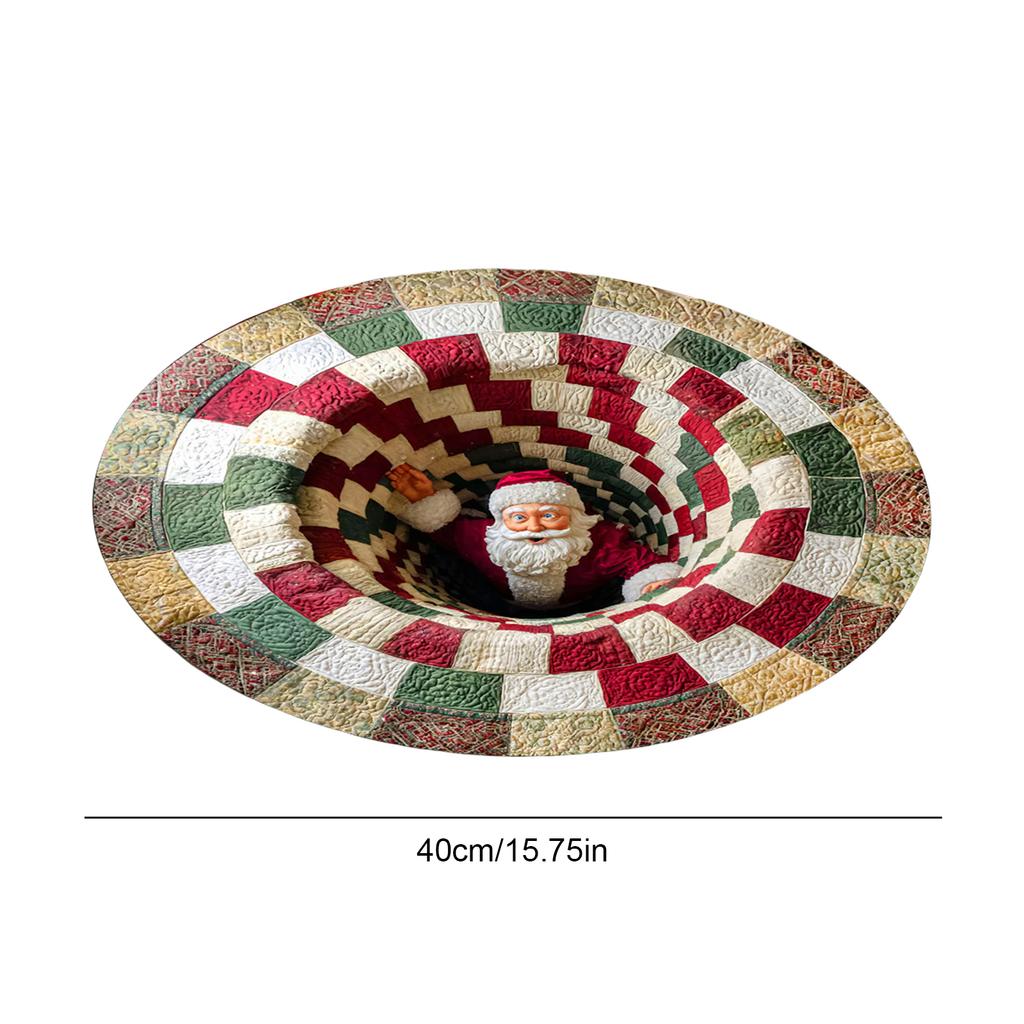 Christmas Claus 3D Printed Round Mat Christmas Rug Christmas Christmas Welcome Door Mat for Home Decor Christmas Decoration