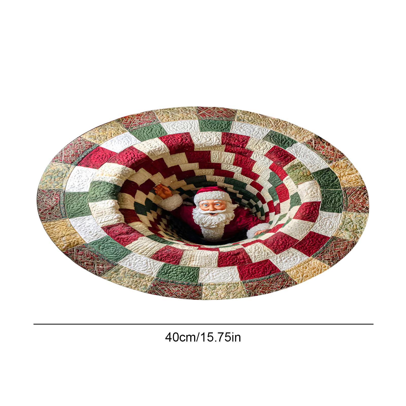 

Christmas Claus 3D Printed Round Mat Christmas Rug Christmas Christmas Welcome Door Mat for Home Decor Christmas Decoration