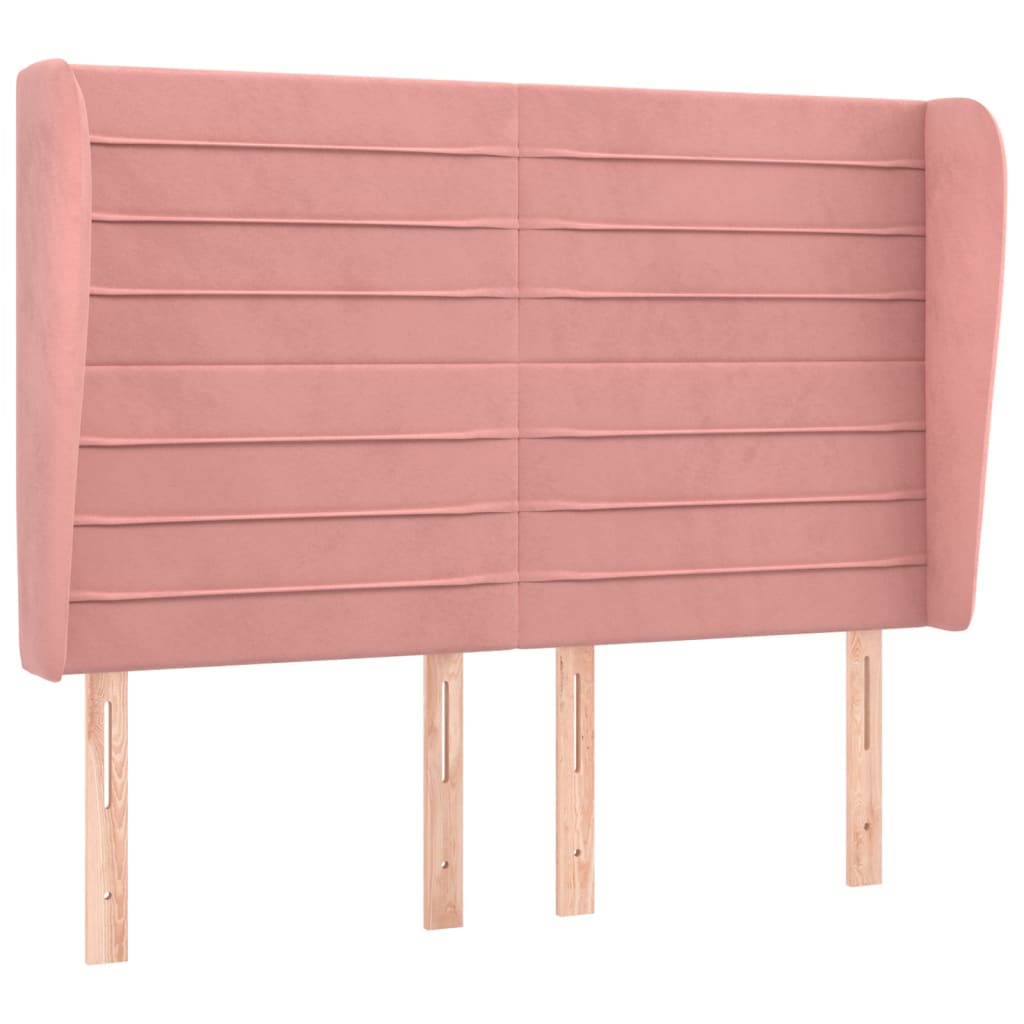 Headboard with Ears Pink 147 X 23 X 118 128 Cm Velvet