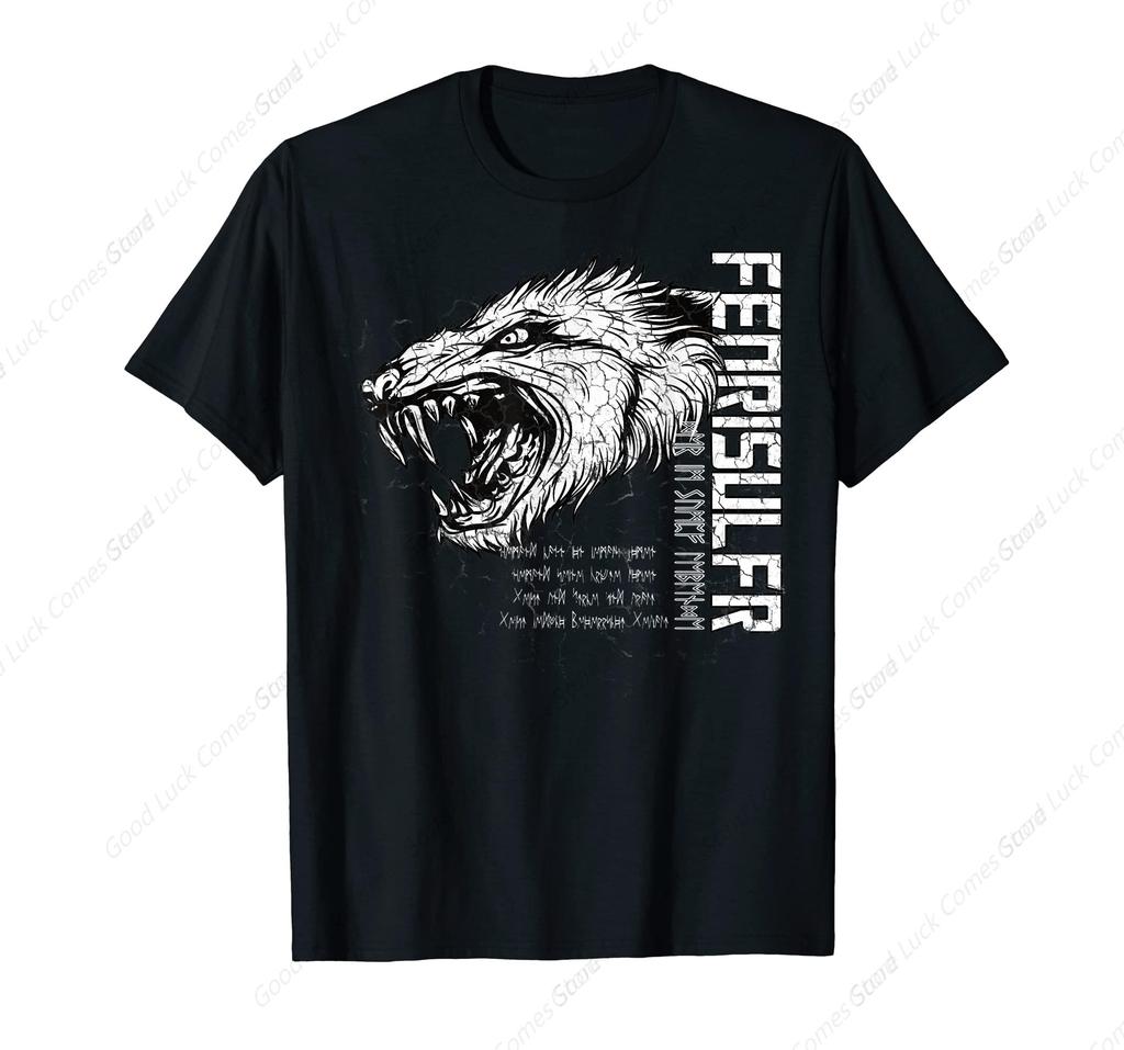 Valhalla Wolf Masker Odin Runen Noorse Kompas Viking T-shirt
