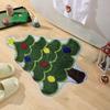 Christmas Tree Shaped Christmas Rug Cartoon Floor Mat Christmas Decorations Entry Door Mat  Laundry