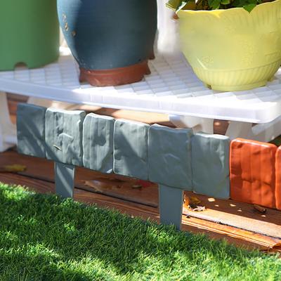 10pcs Garden Fence Imitation Stone Plant Support Stake Outdoor Edging Decorative Border DIY Lawn Yard Landscape Plant Fence