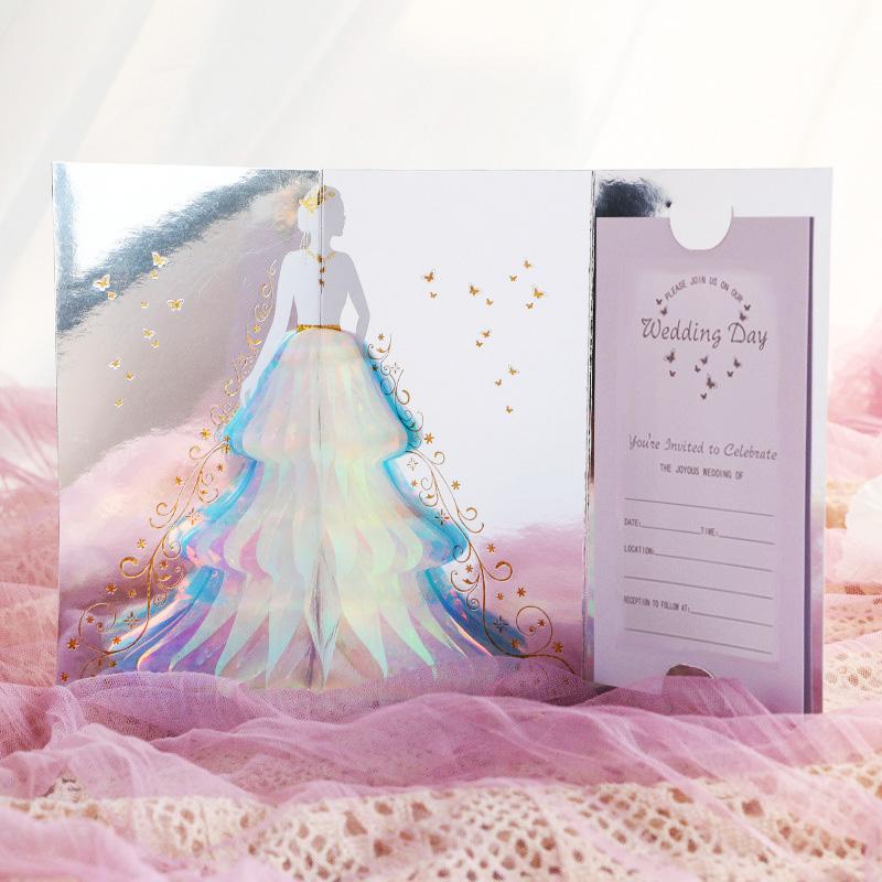 Hot 3D Creative Card For Wife And Friend Valentines Day Gift Wedding Invitation  Card Thank You Postcard