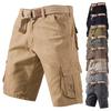 Men's Summer Plus Loose Casual Shorts with Multiple Pockets and Workwear, Cropped Pants