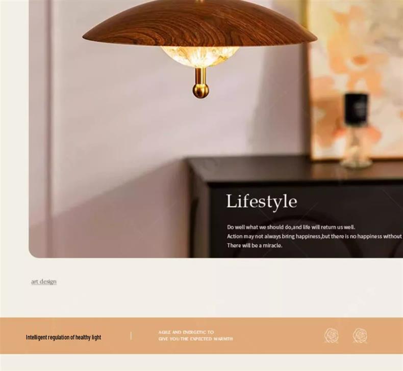 Chinese Walnut Creative Galaxy Pendant Light for Dining and Bedside
