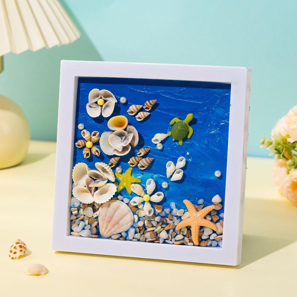 Wood Material 3D Ocean Scenery Painting Multicolor Photo Wood Frame DIY Photo Frame  Craft Projects
