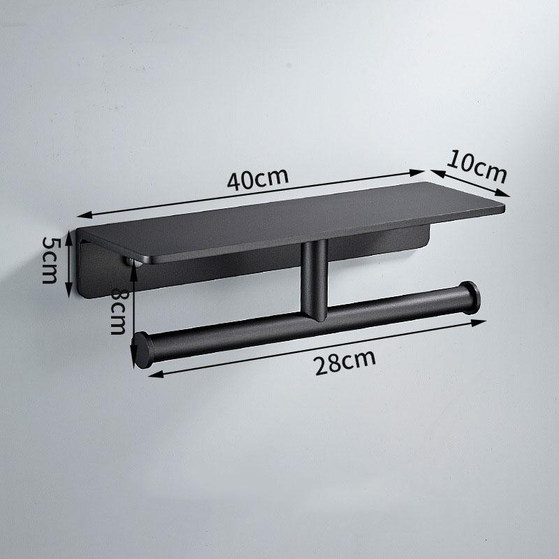304 Stainless Steel Bathroom Paper Towel Holder Black/Grey Toilet Tissue Holder Wall Mounted Phone Holder Roll Paper Holder
