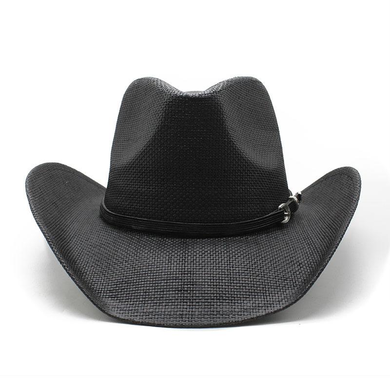 Autumn And Winter Fashion Belt Buckle Decoration Warped Edge Wide Brim Jazz Hat Outdoor Warm Concave Top Hat Straw Hat
