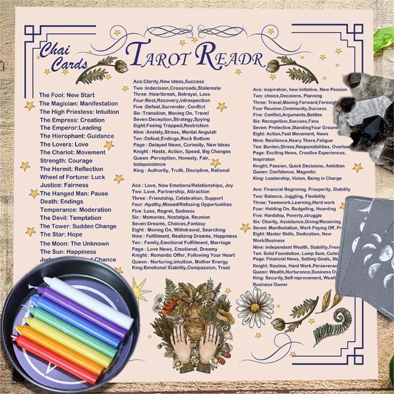 Divinations Cards Table Cloth Tapestry Reading Card Tarots Tablecloth Astrologys Witchcrafts Deck Cloth Wall Decoration
