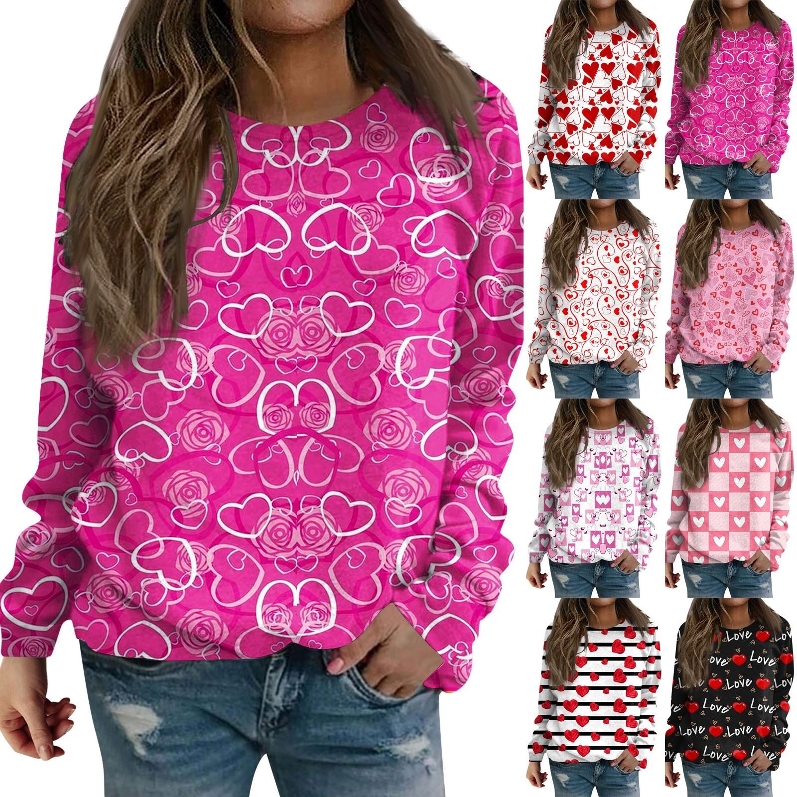 

Women s Fashion Casual Long Sleeve Printed Round Neck Sweatshirt Top