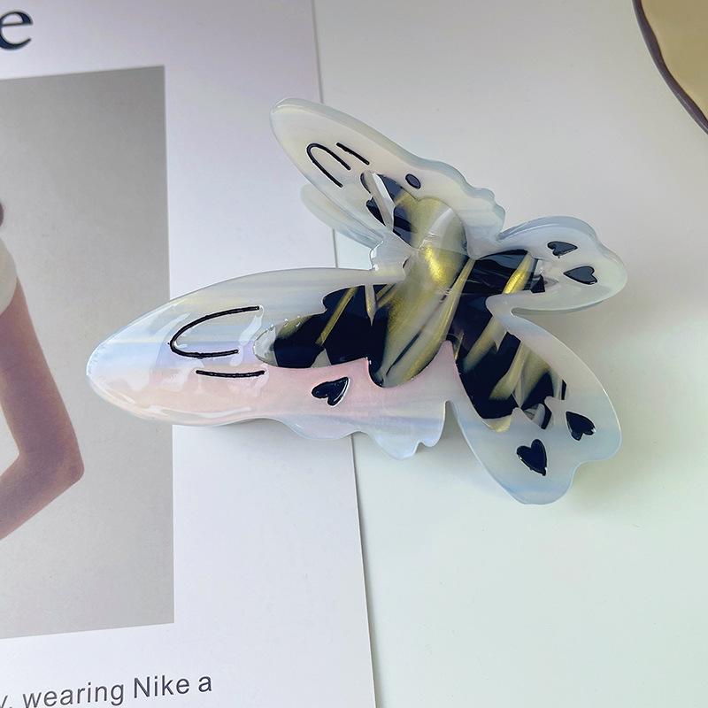 Super Fairy New Summer High Texture 10.3CM Large Butterfly Hair Clip Fashion Colorful Acetic Acid  Shark Clip Headwear