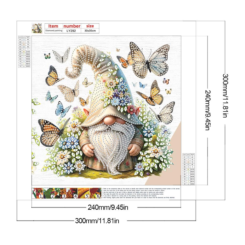 Easter Garden Gnome Decor Home Decoration Art Handmade Craft 5D DIY Partial Special Shaped Drill Diamond Painting Kit 30*30CM