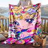 Warm Flannel Throw Blanket,Sailor Moon Lightweight Cozy Blanket For Bed Sofa And Daily Use