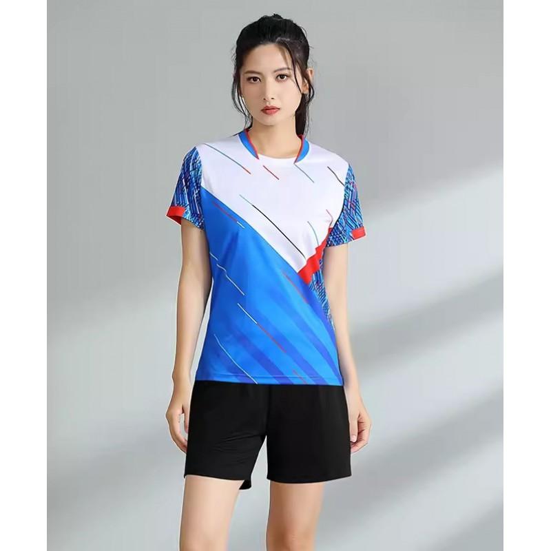 Men Women Badminton Shirts Short Sleeve Breathable Team Training Competition Tops