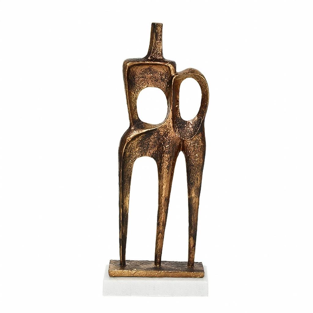 Abstract Sculpture with Stone Base Luxury Intertwined Figure Statue Sleek