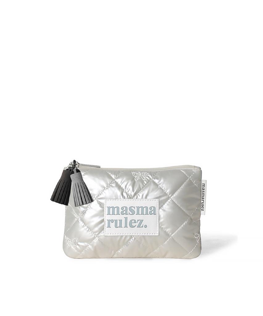 Masmarulez Basic Pouch_Stitched Ribbon Quilt Ivory