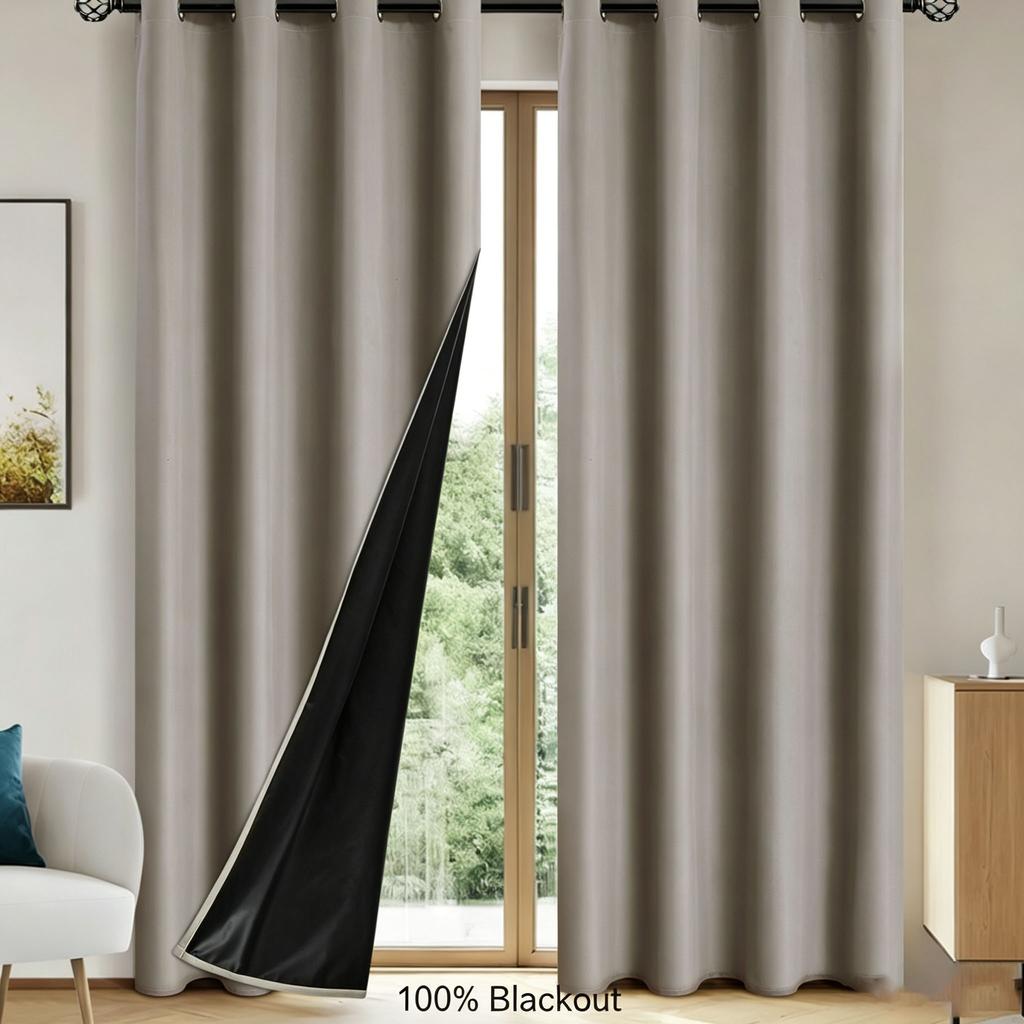 100% Blackout Curtains for Bedroom Living Room Thermal Insulated Grommet Window Drapes Privacy Protection Home Decor