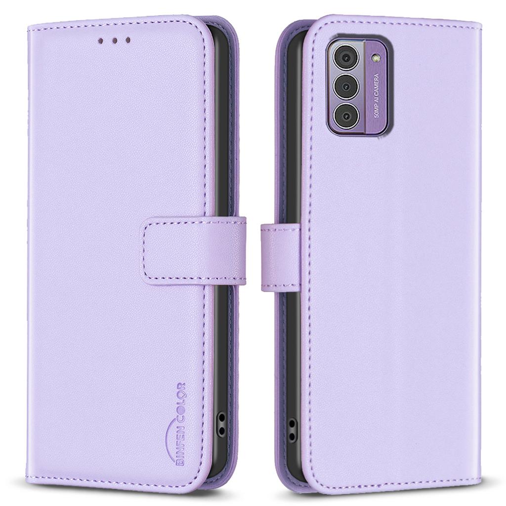 BINFEN COLOR BF17 Cell Phone Cover for Nokia G42 Wallet Stand TPU+PU Leather Phone Case