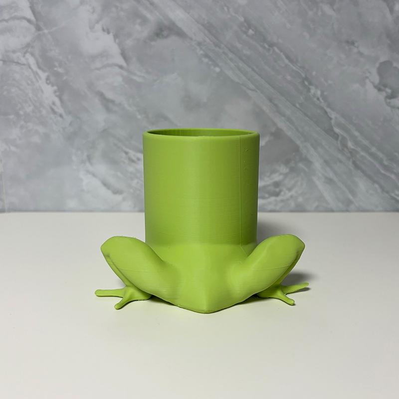Abstract Frog Flower Pot Succulent Plant Pot Desktop Ornament Pen Holder Plastic Planter Home Decor