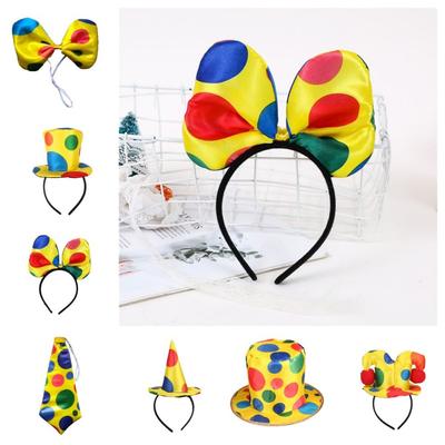 Cravate en tissu, accessoires de clown de cirque, déguisement, chapeau de clown, Noël