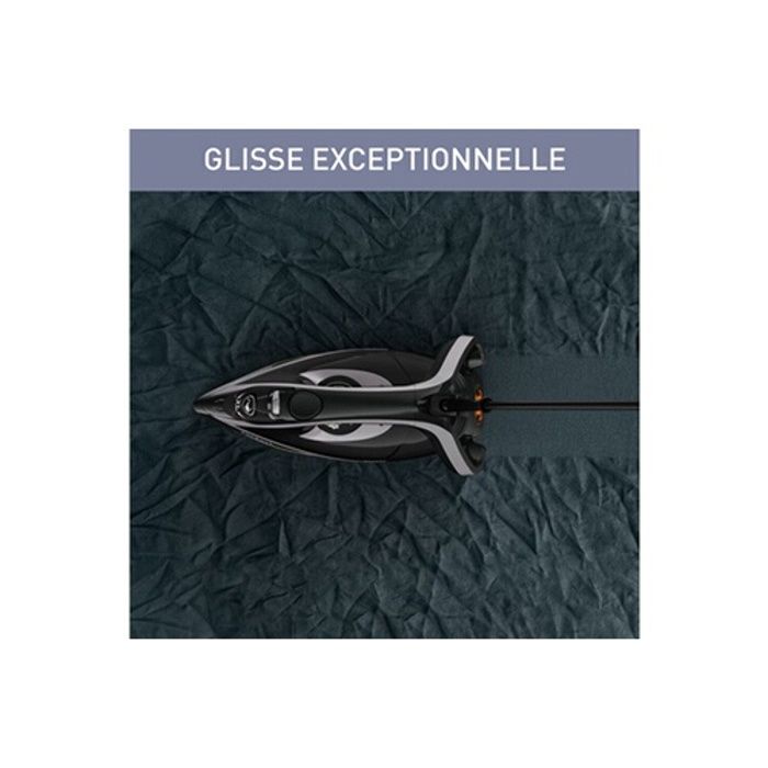 Calor, fer à repasser vapeur puregliss, 3000 w, débit vapeur 50g/min, fonction pressing 280 g/min, noir, fv8062c0