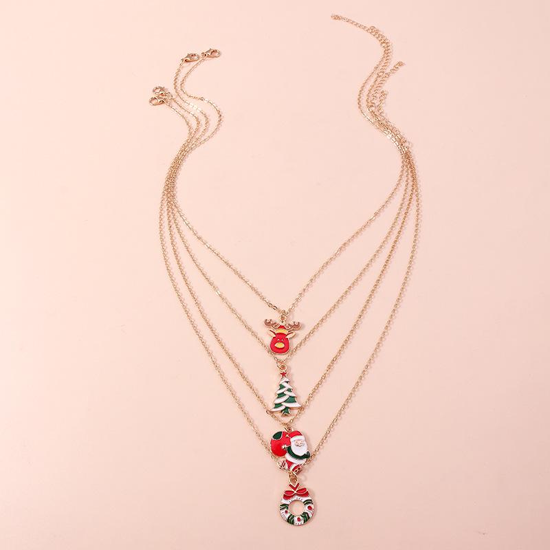 Christmas Necklace Set - Santa, Reindeer, Tree & Wreath for Kids