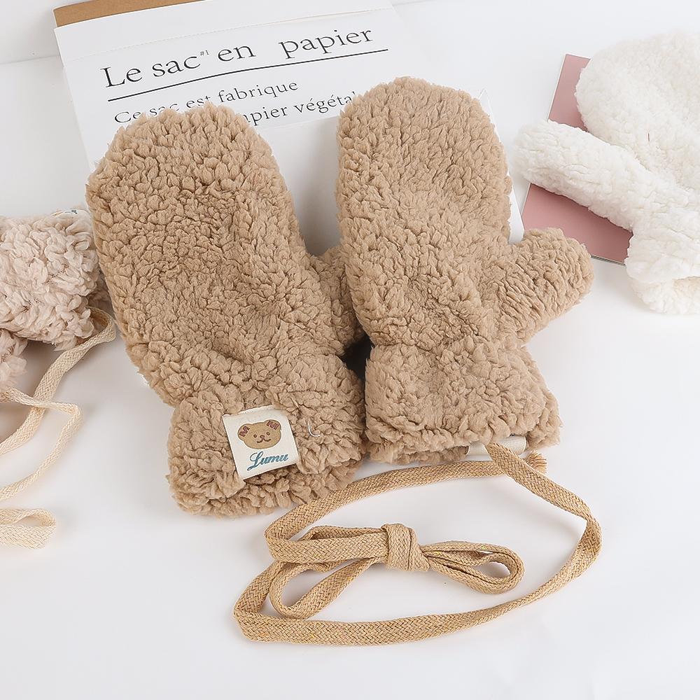 Niedliche Bären-Plüschhandschuhe für Herbst und Winter
