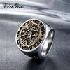 Vintage Cross Holy War Angel Men's Titanium Ring