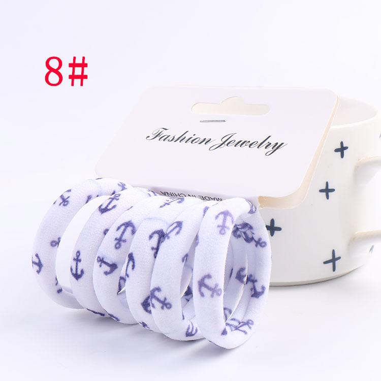 6Pcs/Set High Elasticity Printed Scrunchie Women Girls Children Elastic Hair Rubber Bands Accessories Tie Hair Rope Ring Holder