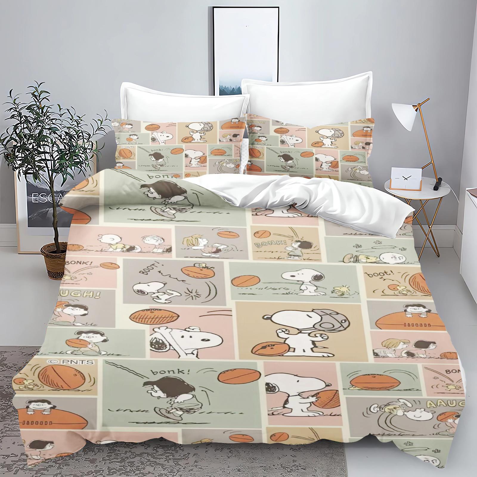 

Snoopy Duvet Cover Set Universal, Suitable For Children And Adults Bedding Comforter Sets Cotton 3-Piece Set 1 Quilt Cover 135x200cm
