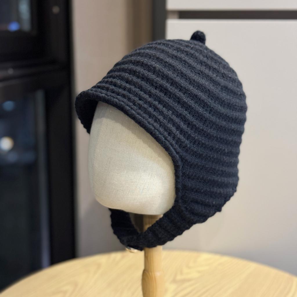 Korean Style Knitted Pullover Hat for Women Autumn and Winter Student Cute Velvet Neck Scarf Ear Protection Warm Toe Cap Woolen Hat