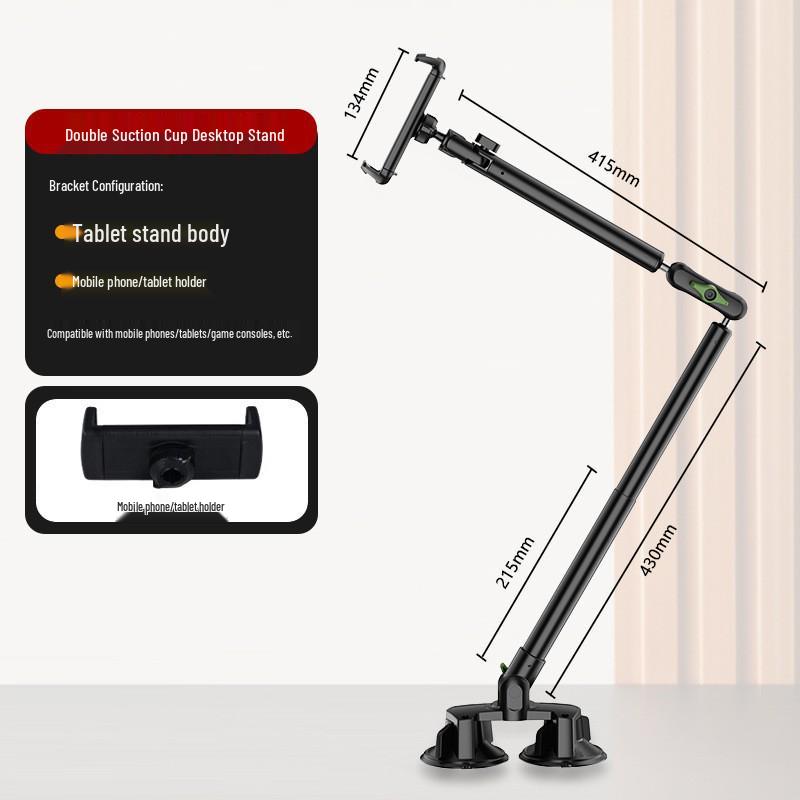 

Desktop Live Streaming & Drama Watching Tablet/Phone Holder with Suction Cup for Overhead Shots